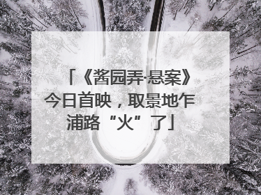 《酱园弄·悬案》今日首映，取景地乍浦路“火”了