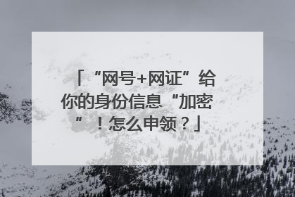 “网号+网证”给你的身份信息“加密”！怎么申领？