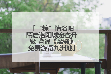 “粽”情洛阳丨隋唐洛阳城宠客升级 背诵《离骚》免费游览九洲池