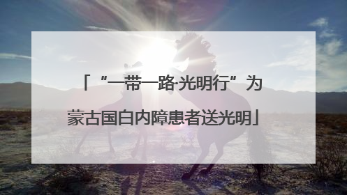 “一带一路·光明行”为蒙古国白内障患者送光明