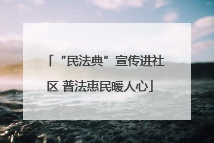 “民法典”宣传进社区 普法惠民暖人心