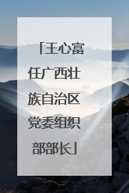 王心富任广西壮族自治区党委组织部部长