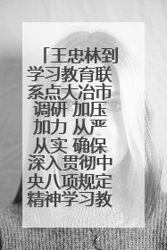 王忠林到学习教育联系点大冶市调研 加压加力 从严从实 确保深入贯彻中央八项规定精神学习教育取得实效