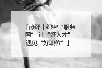 热评丨织密“服务网” 让“好人才”遇见“好职位”