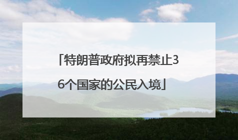 特朗普政府拟再禁止36个国家的公民入境
