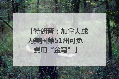 特朗普：加拿大成为美国第51州可免费用“金穹”