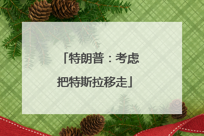 特朗普：考虑把特斯拉移走