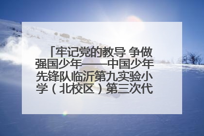 牢记党的教导 争做强国少年——中国少年先锋队临沂第九实验小学（北校区）第三次代表大会胜利召开