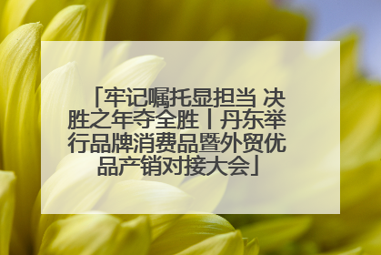 牢记嘱托显担当 决胜之年夺全胜丨丹东举行品牌消费品暨外贸优品产销对接大会