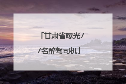 甘肃省曝光77名醉驾司机