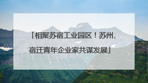 相聚苏宿工业园区！苏州、宿迁青年企业家共谋发展