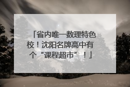 省内唯一数理特色校!沈阳名牌高中有个“课程超市”!
