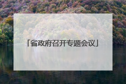 省政府召开专题会议