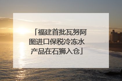 福建首批瓦努阿图进口保税冷冻水产品在石狮入仓