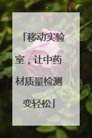 移动实验室，让中药材质量检测变轻松