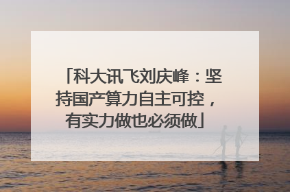 科大讯飞刘庆峰：坚持国产算力自主可控，有实力做也必须做