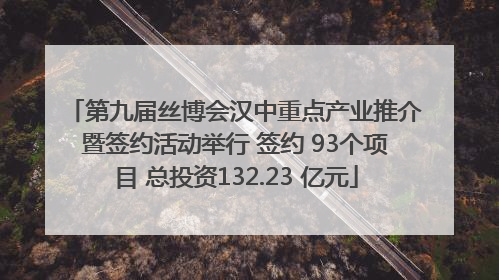 第九届丝博会汉中重点产业推介暨签约活动举行 签约 93个项目 总投资132.23 亿元