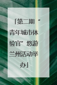 第二期“青年城市体验官”悠游兰州活动举办