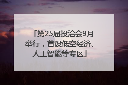 第25届投洽会9月举行，首设低空经济、人工智能等专区