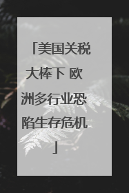 美国关税大棒下 欧洲多行业恐陷生存危机