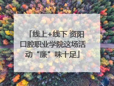 线上+线下 资阳口腔职业学院这场活动“廉”味十足
