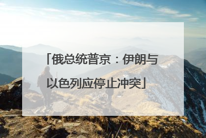 俄总统普京：伊朗与以色列应停止冲突