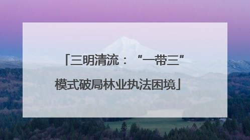 三明清流：“一带三”模式破局林业执法困境