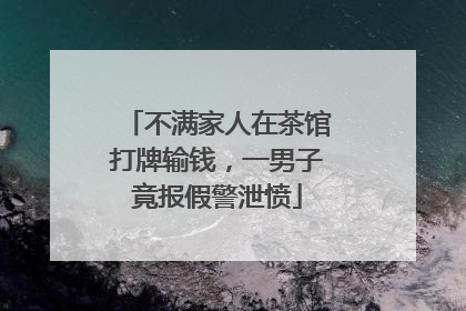 不满家人在茶馆打牌输钱，一男子竟报假警泄愤