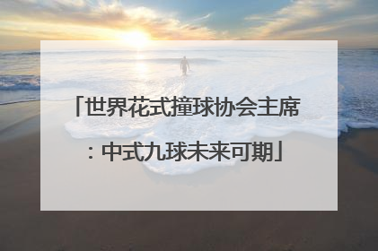 世界花式撞球协会主席：中式九球未来可期
