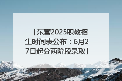 东营2025职教招生时间表公布：6月27日起分两阶段录取