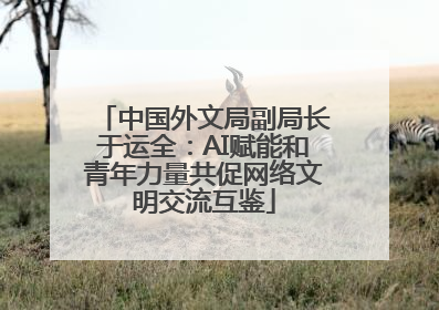 中国外文局副局长于运全：AI赋能和青年力量共促网络文明交流互鉴