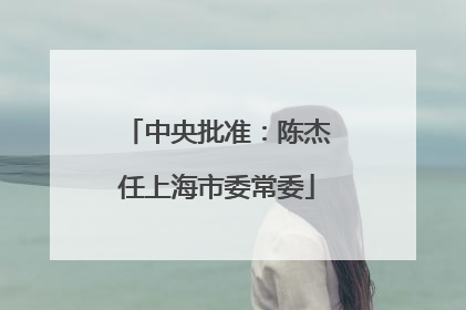 中央批准：陈杰任上海市委常委