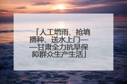 人工增雨、抢墒播种、送水上门——甘肃全力抗旱保障群众生产生活