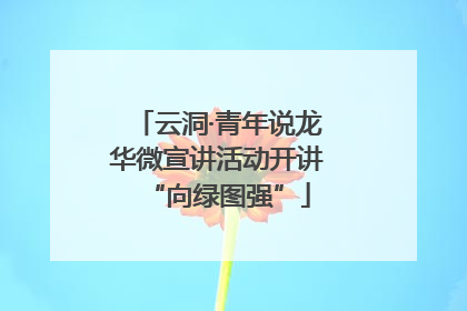 云洞·青年说龙华微宣讲活动开讲“向绿图强”
