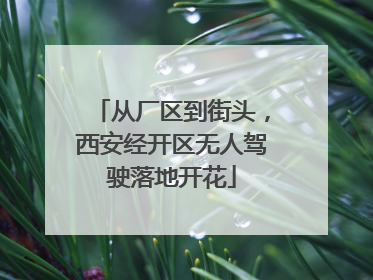 从厂区到街头，西安经开区无人驾驶落地开花