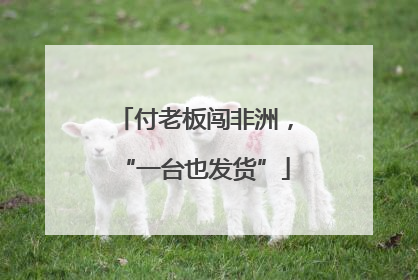 付老板闯非洲，“一台也发货”