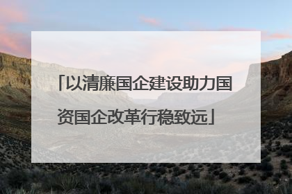 以清廉国企建设助力国资国企改革行稳致远