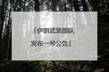 伊朗武装部队发布一号公告