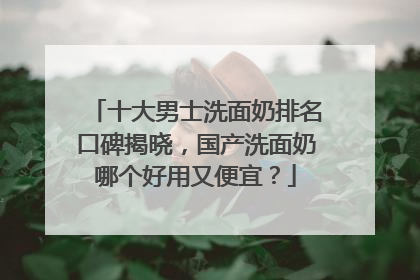 十大男士洗面奶排名口碑揭晓，国产洗面奶哪个好用又便宜？