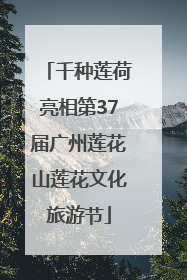 千种莲荷亮相第37届广州莲花山莲花文化旅游节