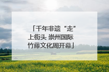 千年非遗“走”上街头 崇州国际竹藤文化周开幕