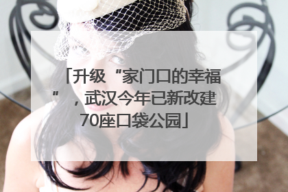 升级“家门口的幸福”，武汉今年已新改建70座口袋公园