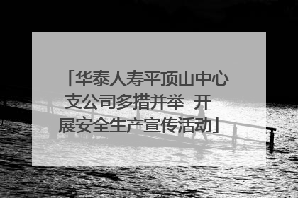 华泰人寿平顶山中心支公司多措并举  开展安全生产宣传活动