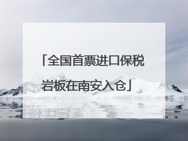 全国首票进口保税岩板在南安入仓