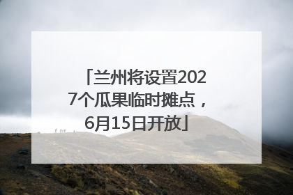 兰州将设置2027个瓜果临时摊点，6月15日开放