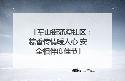军山街蒲潭社区：粽香传情暖人心 安全相伴度佳节
