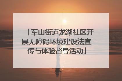 军山街道龙湖社区开展无障碍环境建设法宣传与体验督导活动