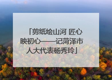 剪纸绘山河 匠心映初心——记菏泽市人大代表杨秀玲