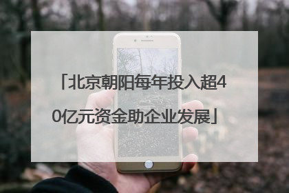 北京朝阳每年投入超40亿元资金助企业发展