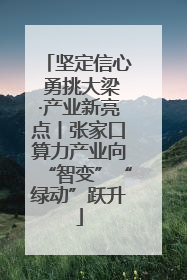 坚定信心 勇挑大梁·产业新亮点丨张家口算力产业向“智变”“绿动”跃升